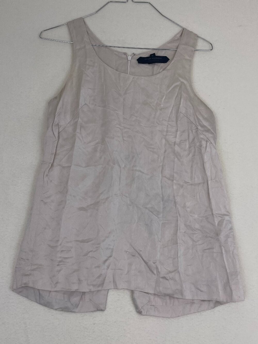 Club Monaco Sleeveless Tank Top Asymmetrical Hem Back Zip XS